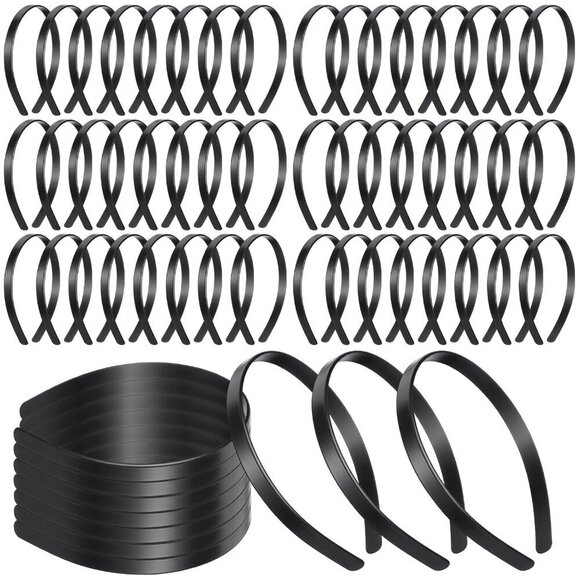 Plastic Headbands Bulk 100pcs 1/2 Inch Wide No Teeth Hair Accessories for DIY main image 5